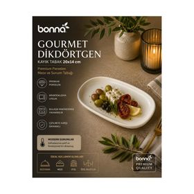Bonna Gourmet 20x14 cm Dikdörtgen Kayık Tabak
