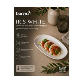 Bonna Iris White Gourmet 19x11 cm Oval Kayık Tabak
