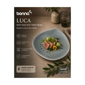 Bonna Luca Mavi Vago 33 cm Düz Tabak