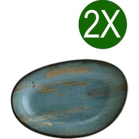 Bonna Madera Mint Vago 15x8.5 cm 2'li Oval Kayık Tabak