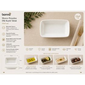 Bonna Moove Dikdörtgen 16 cm Kayık Tabak