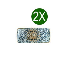 Bonna Porselen Alhambra Moove 34x16 CM 2'li Dikdörtgen Tabak