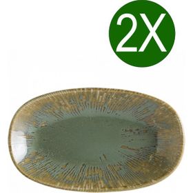 Bonna Sage Snell Gourmet 24x14 cm 2'li Oval Kayık Tabak