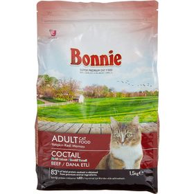 Bonnie 1.5 kg Sığır Etli Yetişkin Renkli Taneli Kedi Maması