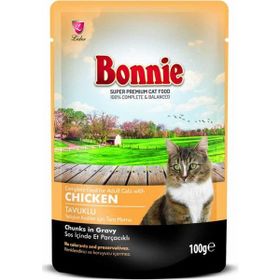 Bonnie 100 gr Pouch Tavuklu Yetişkin Kedi Konservesi
