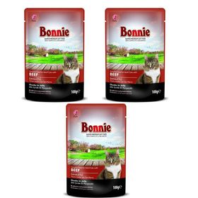 Bonnie 3x100 gr Dana Etli Yetişkin Kedi Maması