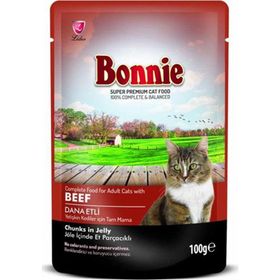 Bonnie 3x100 gr Dana Etli Yetişkin Kedi Maması