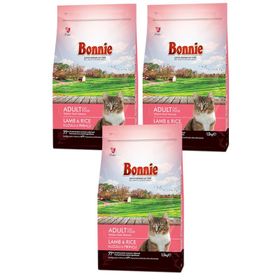 Bonnie 3x1500 gr Kuzu Etli ve Pirinçli Yetişkin Kedi Maması