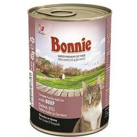 Bonnie 400 gr Dana Etli Sos İçinde Parçacıklı Yetişkin Kedi Konserve Maması