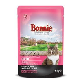 Bonnie Pouch Jelly Kuzu Etli ve Ciğerli 85 gr Kedi Konservesi