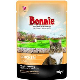 Bonnie Tavuklu Pouch Gravy Yetişkin 100 gr Kedi Konserve Maması