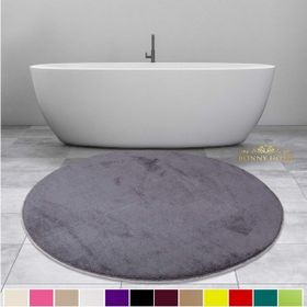 Bonny Home 100x100 cm Elite Antrasit Yuvarlak Peluş Kaymaz Taban Pufidik Banyo Halısı