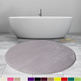 Bonny Home 100x100 CM Elite Gri Yuvarlak Peluş Kaymaz Taban Pufidik Banyo Halısı