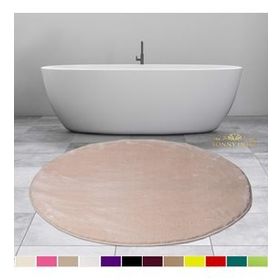 Bonny Home 100x100 cm Elite Vizon Yuvarlak Peluş Kaymaz Taban Pufidik Banyo Halısı