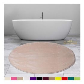 Bonny Home 100x100 cm Elite Vizon Yuvarlak Peluş Kaymaz Taban Pufidik Banyo Halısı