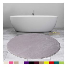 Bonny Home 120x120 cm Elite Gri Yuvarlak Peluş Kaymaz Taban Pufidik Banyo Halısı