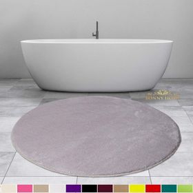 Bonny Home 120x120 cm Elite Gri Yuvarlak Peluş Kaymaz Taban Pufidik Banyo Halısı