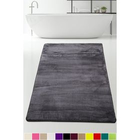 Bonny Home 120x180 cm Elite Antrasit Peluş Kaymaz Tabanlı Pufidik Banyo Halısı