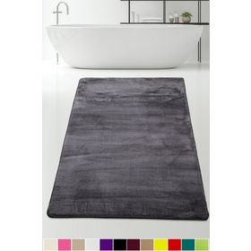 Bonny Home 120x180 cm Elite Antrasit Peluş Kaymaz Tabanlı Pufidik Banyo Halısı