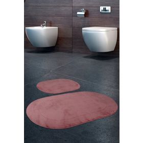 Bonny Home 2'li Pudra Rixos Kaymaz Tabanlı Klozet ve Banyo Halısı
