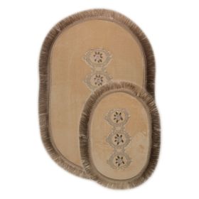 Bonny Home 2'li Vizon Shems Dantelli ve Saçaklı Klozet ve Banyo Halısı