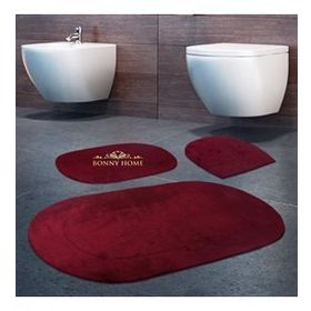 Bonny Home 3'lü Mürdüm Rixos Kaymaz Tabanlı Klozet ve Banyo Halısı