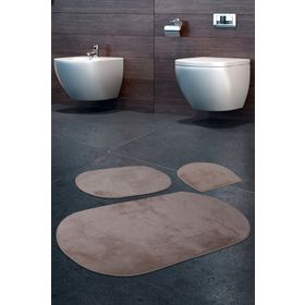Bonny Home 3'lü Vizon Rixos Kaymaz Tabanlı Klozet ve Banyo Halısı