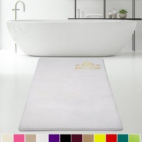 Bonny Home 80x150 cm Elite Beyaz Peluş Kaymaz Tabanlı Pufidik Banyo Halısı