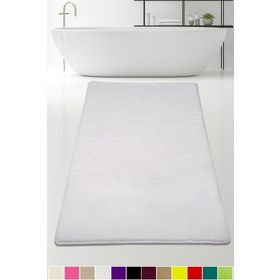 Bonny Home 80x150 cm Elite Beyaz Peluş Kaymaz Tabanlı Pufidik Banyo Halısı