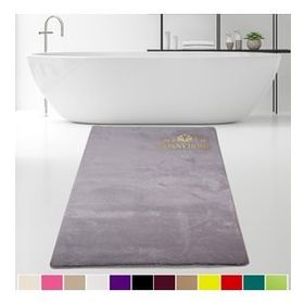 Bonny Home 80x150 cm Elite Gri Peluş Kaymaz Tabanlı Pufidik Banyo Halısı