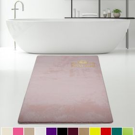 Bonny Home 80x150 cm Elite Pudra Peluş Kaymaz Tabanlı Pufidik Banyo Halısı