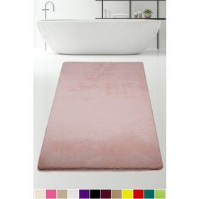 Bonny Home 80x150 cm Elite Pudra Peluş Kaymaz Tabanlı Pufidik Banyo Halısı