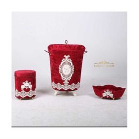 Bonny Home Lisa Kirli Bordo Çamaşır Sepeti Seti