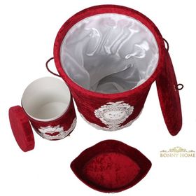 Bonny Home Lisa Kirli Bordo Çamaşır Sepeti Seti