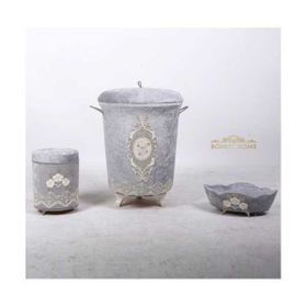 Bonny Home Lisa Kirli Gri Çamaşır sepeti seti