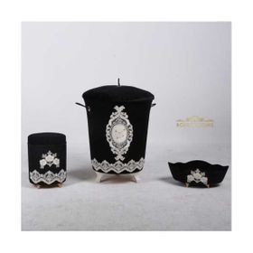 Bonny Home Lisa Kirli Siyah Çamaşır Sepeti Seti