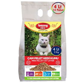Bonny Nice 15 x 4 lt Organik Çam Pellet Kedi Kumu