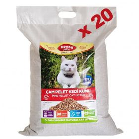 Bonny Nice 20 x 20 lt Doğal Çam Peleti Kalın Taneli Kedi Kumu