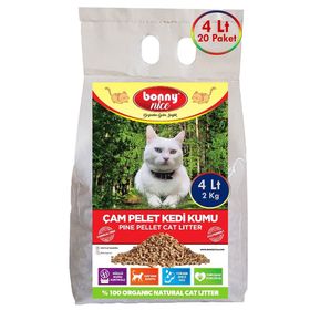 Bonny Nice 20 x 4 lt Organik Çam Pellet Kedi Kumu