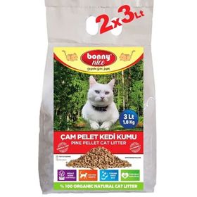 Bonny Nice 2x2 lt Doğal Çam Peleti Kedi Kumu