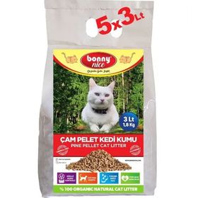 Bonny Nice 5x2 lt Doğal Pellet Çam Peleti Kalın Kedi Kumu