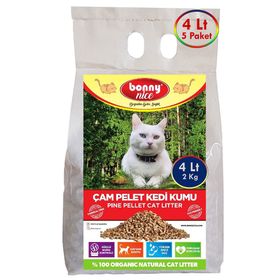 Bonny Nice Çam Pellet 5 x 4 lt Organik Kedi Kumu