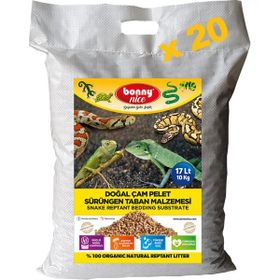 Bonny Nice Doğal Çam Pelet 10 kg 20 lt 20 Paket Sürüngen Taban Malzemesi