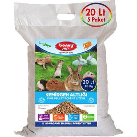 Bonny Nice Doğal Çam Pelet 10 kg 20 lt 5'li Tavşan Kafes Altlığı