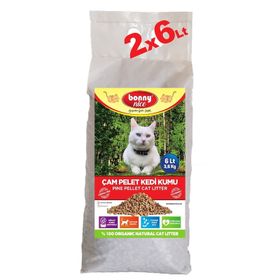 Bonny Nice Doğal Pellet Çam Peleti Kalın 2 x 6 lt Kedi Kumu