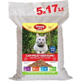 Bonny Nice Doğal Pellet Çam Peleti Kalın 5 x 17 lt Kedi Kumu