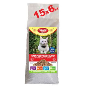 Bonny Nice Organik Çam Pelet 15 x 6 lt Kedi Kumu