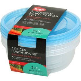 Bora BO551 3'lü Set 1000 ml Yuvarlak Saklama Kabı