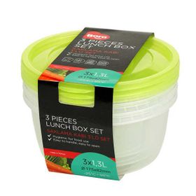 Bora BO552 3'lü Set 1300 ml Yuvarlak Saklama Kabı