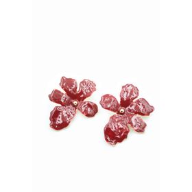 Bordo Çiçek Küpe